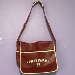 RARE Vintage Y2K Phat Farm Leather Messenger Bag